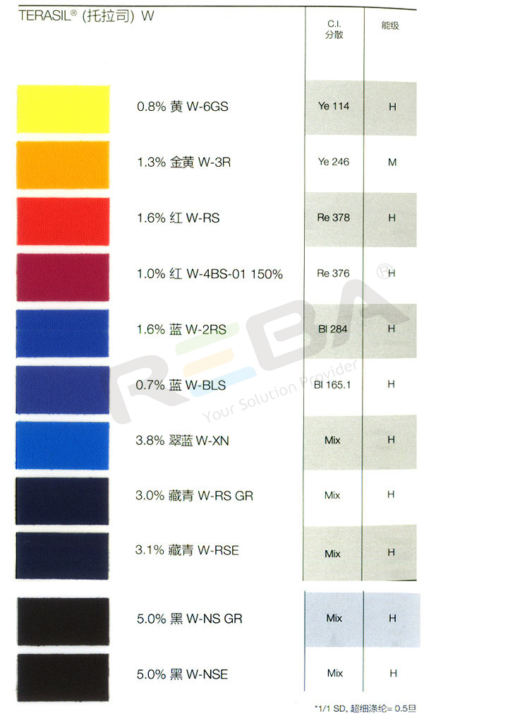 TERASIL（托拉司）W-EL|涤纶|染料